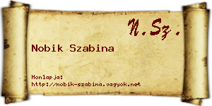 Nobik Szabina névjegykártya